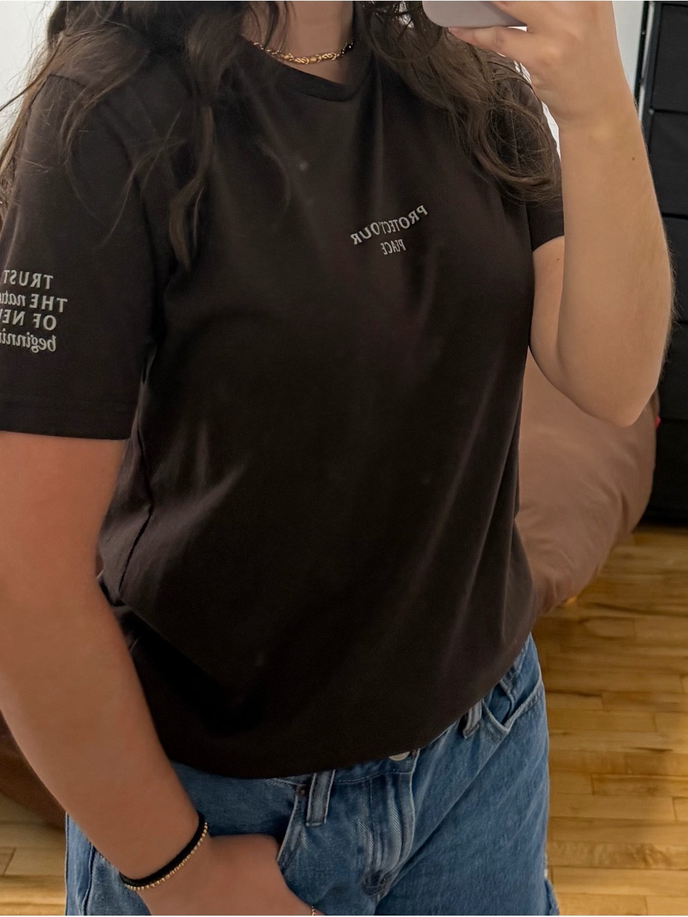 Women's Brown Graphic Tee - Casual Crewneck Top